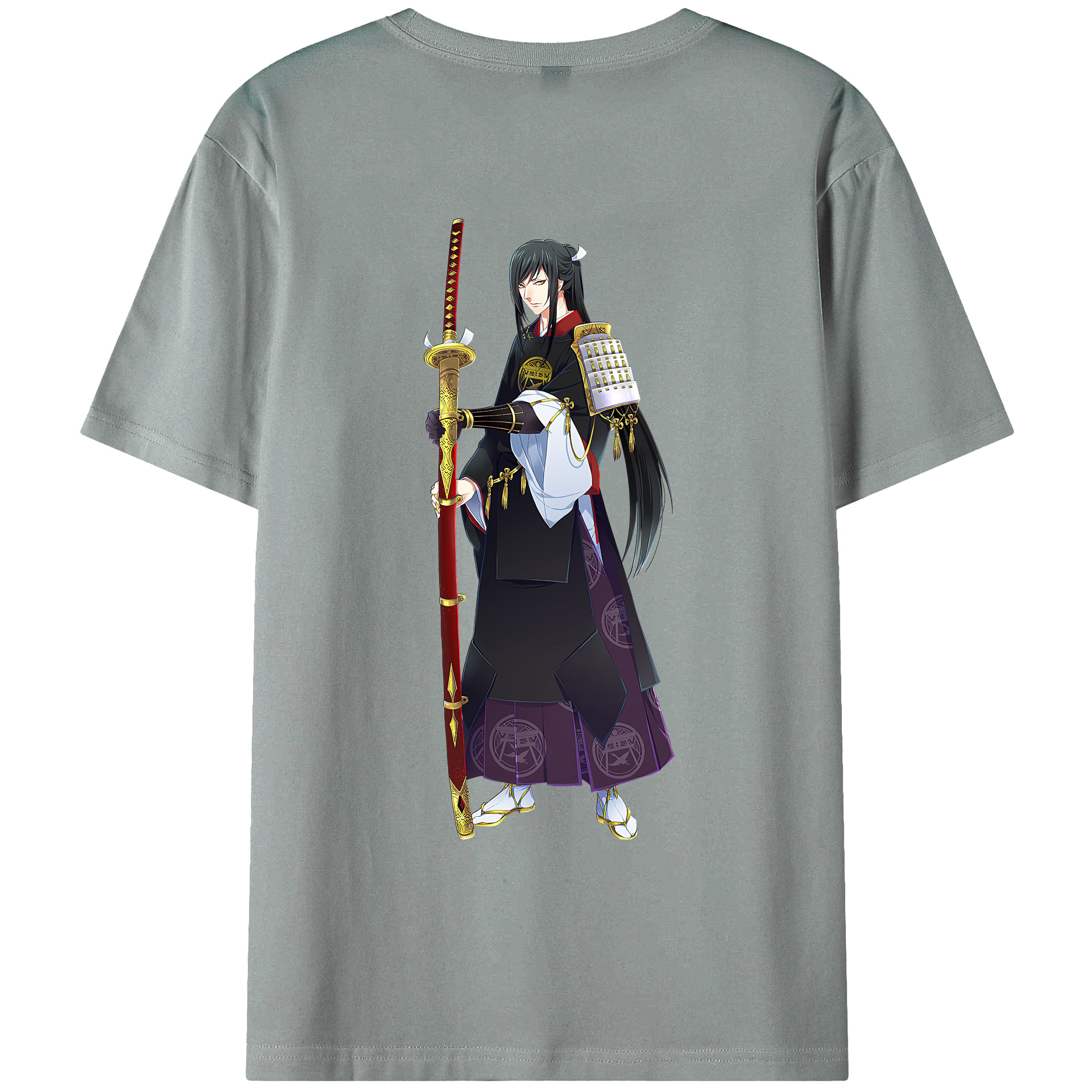 （画像用） 刀剣乱舞 Touken Ranbu 綿100％ メンズ半袖Tシャツ（バックプリント） 通気性